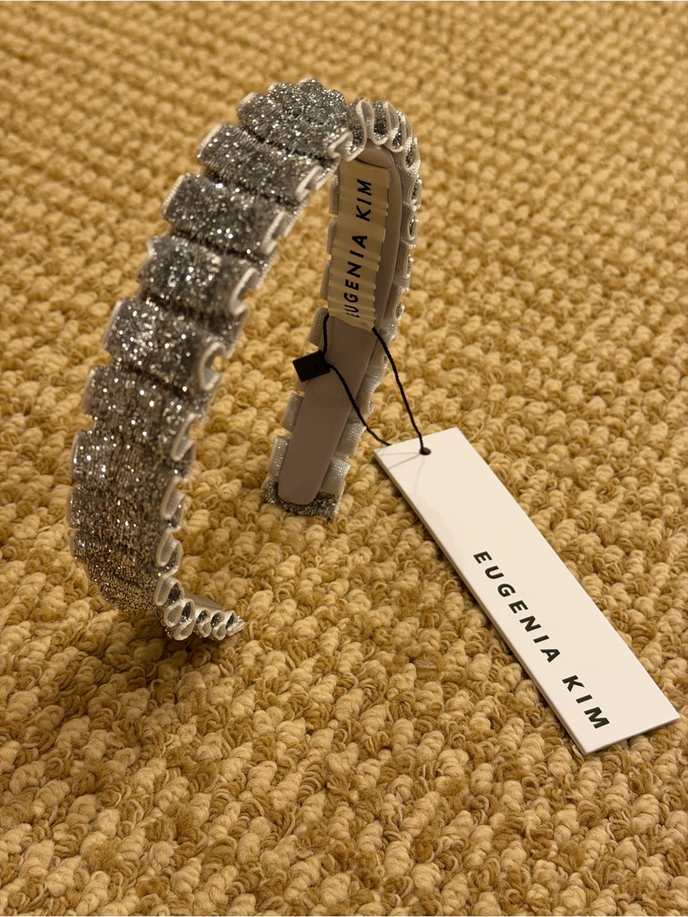 Eugenia Kim Rafaela Headband Metallic Silver NWT - Picture 6 of 7